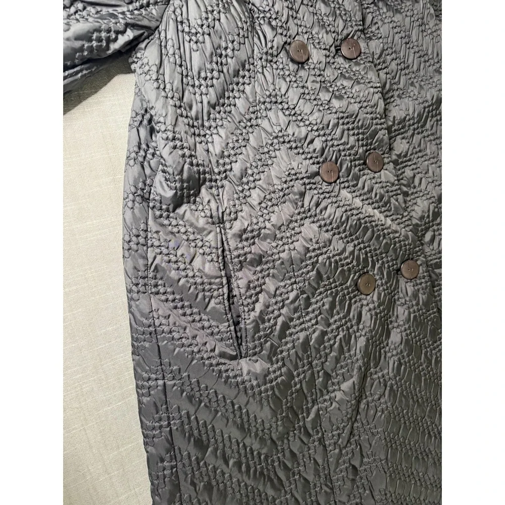 Vintage Engel-Fetzer Cleveland Quilted Chevron Double Breasted Coat Black